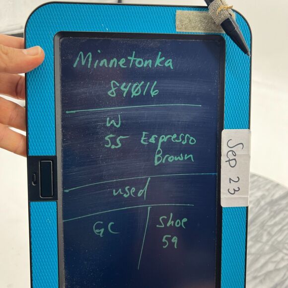 Minnetonka Fringe Wedge Booties Womens 5.5 Espresso Brown Suede Ankle Heel Boots - Picture 10 of 11